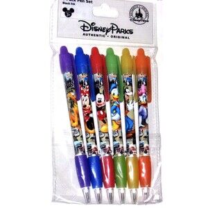 Disney Parks Mickey & Friends Walt Postcard Photograph 6 Pack Pen Set   NEW